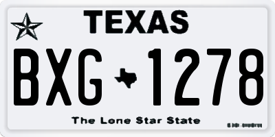 TX license plate BXG1278