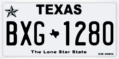 TX license plate BXG1280