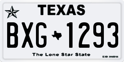 TX license plate BXG1293