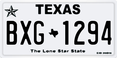 TX license plate BXG1294
