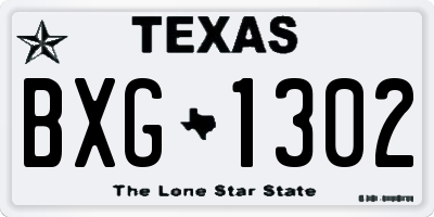 TX license plate BXG1302