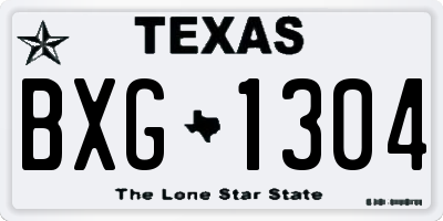 TX license plate BXG1304