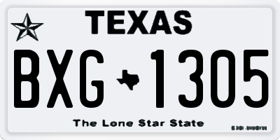 TX license plate BXG1305