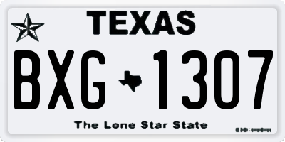 TX license plate BXG1307