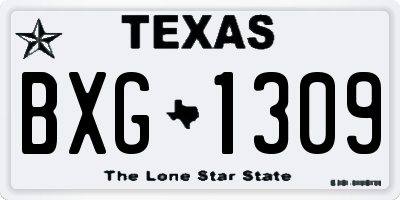 TX license plate BXG1309