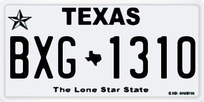 TX license plate BXG1310