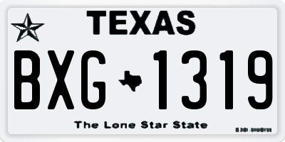 TX license plate BXG1319