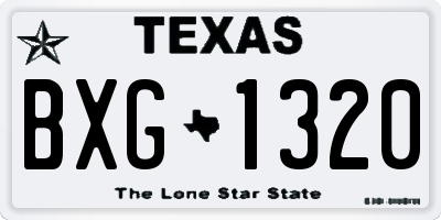 TX license plate BXG1320