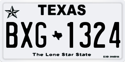 TX license plate BXG1324