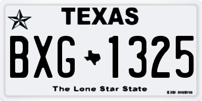 TX license plate BXG1325