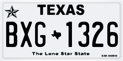 TX license plate BXG1326