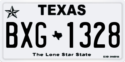TX license plate BXG1328