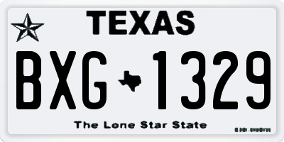 TX license plate BXG1329