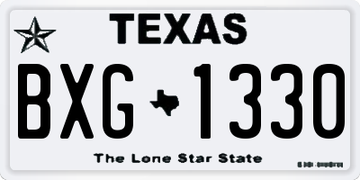 TX license plate BXG1330