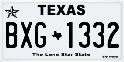 TX license plate BXG1332