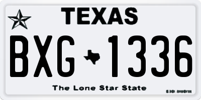 TX license plate BXG1336