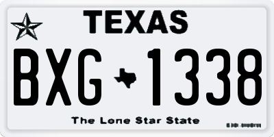 TX license plate BXG1338