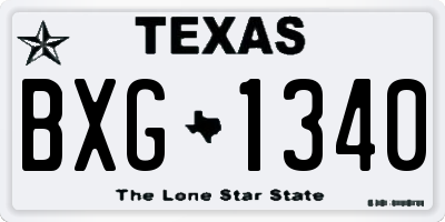 TX license plate BXG1340