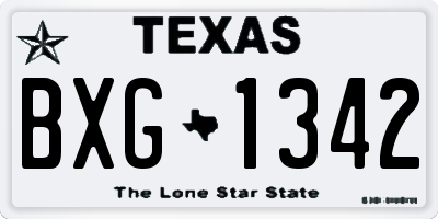 TX license plate BXG1342