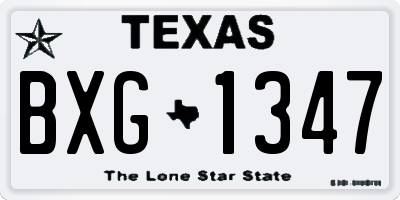 TX license plate BXG1347