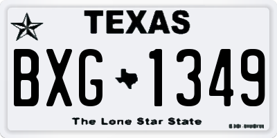 TX license plate BXG1349