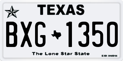 TX license plate BXG1350