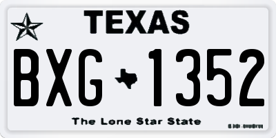 TX license plate BXG1352