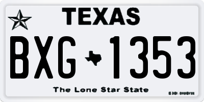 TX license plate BXG1353
