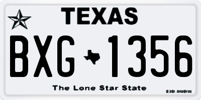 TX license plate BXG1356