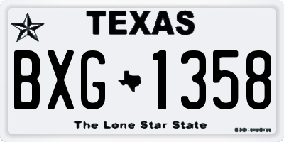 TX license plate BXG1358