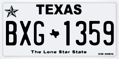 TX license plate BXG1359