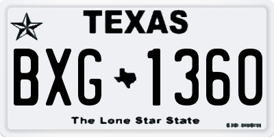 TX license plate BXG1360