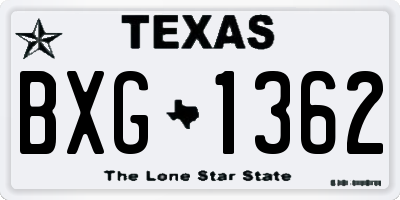 TX license plate BXG1362