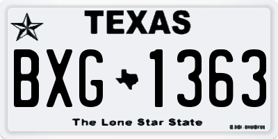 TX license plate BXG1363