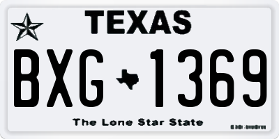 TX license plate BXG1369