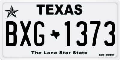 TX license plate BXG1373