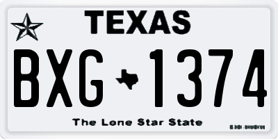 TX license plate BXG1374