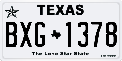 TX license plate BXG1378