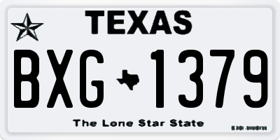 TX license plate BXG1379