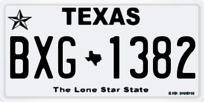 TX license plate BXG1382