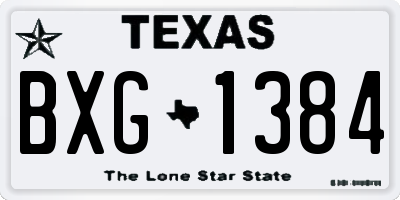 TX license plate BXG1384