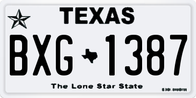 TX license plate BXG1387