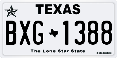 TX license plate BXG1388