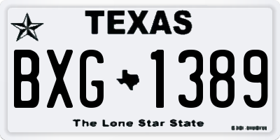 TX license plate BXG1389