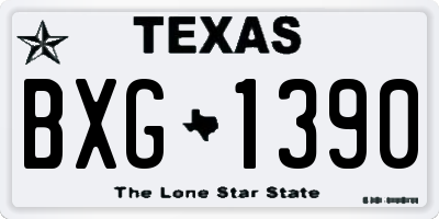 TX license plate BXG1390