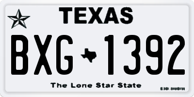 TX license plate BXG1392