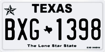 TX license plate BXG1398