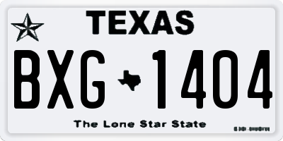 TX license plate BXG1404