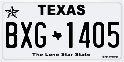 TX license plate BXG1405