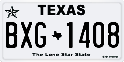 TX license plate BXG1408